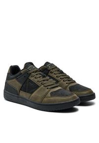 Guess Sneakersy Sava Low FMTSAL PEL12 Khaki. Kolor: brązowy. Materiał: materiał