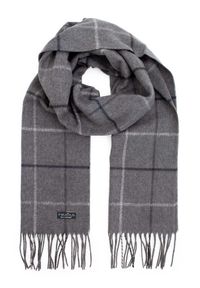 FRAAS - szale męskie - Szary szalik męski w kratę F9 FRAAS Cashmink. Kolor: szary. Materiał: syntetyk, poliakryl, kaszmir, tkanina, skóra, wełna, materiał, włókno #1