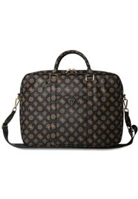 Bag Guess 4G Peony Front Pocket Zipper Triangle Logo 16" black