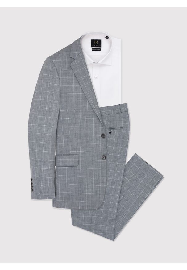 Pako Lorente - PAKO LORENTE – Szare spodnie garniturowe z wełną. Kolor: szary. Materiał: wełna