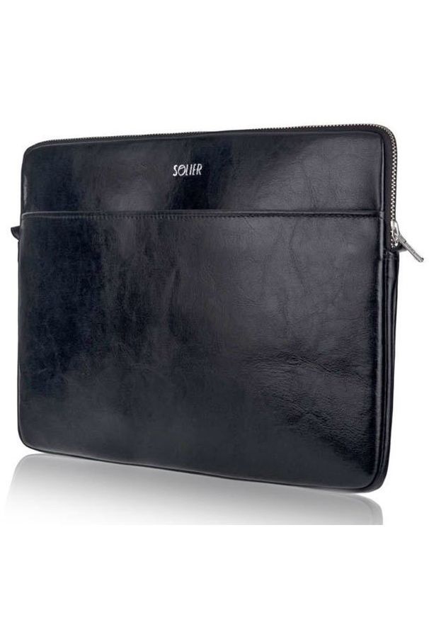 Czarne etui na laptopa Solier eleganckie