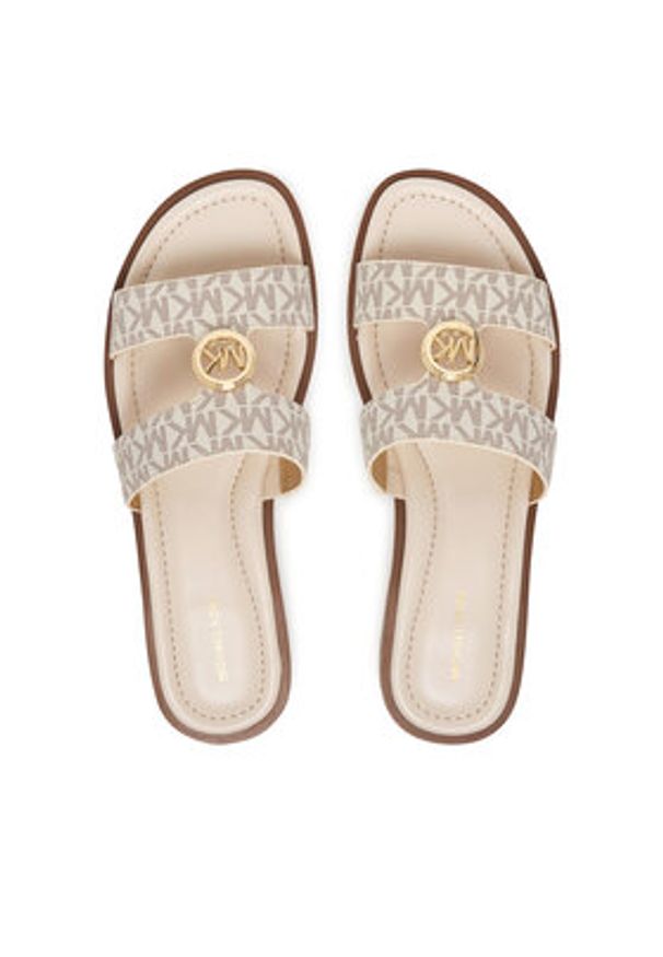 MICHAEL Michael Kors Klapki Ering Flat 40S6ERFS2B Écru. Kolor: kremowy. Materiał: skóra
