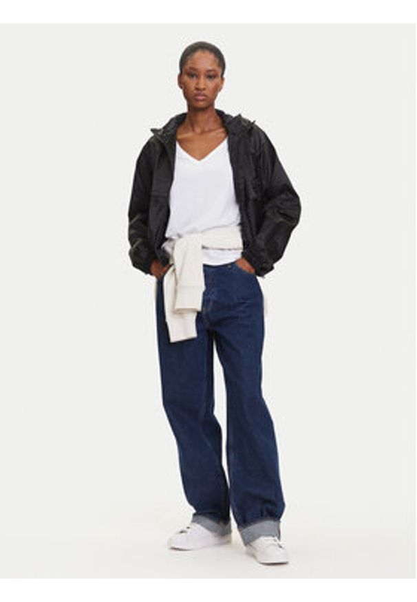 Tommy Jeans Wiatrówka Jacquard DW0DW20952 Czarny Relaxed Fit. Kolor: czarny. Materiał: syntetyk