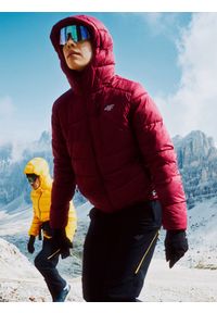 4f - 4F Kurtka puchowa trekkingowa z wypełnieniem Primaloft Silver damska - burgundowa XL. Kolor: czerwony. Materiał: puch. Technologia: Primaloft. Sport: turystyka piesza, wspinaczka #1