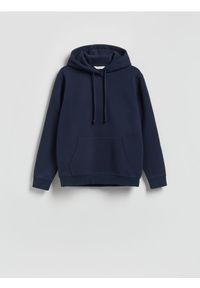 Reserved - Bluza z kapturem - granatowy. Typ kołnierza: kaptur. Kolor: niebieski. Materiał: bawełna, dzianina