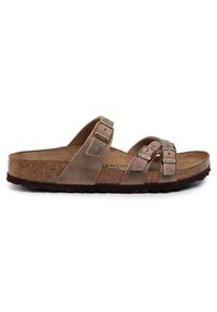 Birkenstock Klapki Franca 1015931 Brązowy. Kolor: brązowy. Materiał: nubuk, skóra #4