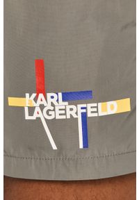 Karl Lagerfeld - Szorty kąpielowe. Kolor: szary. Materiał: poliester, materiał, poliamid, elastan. Wzór: gładki #2