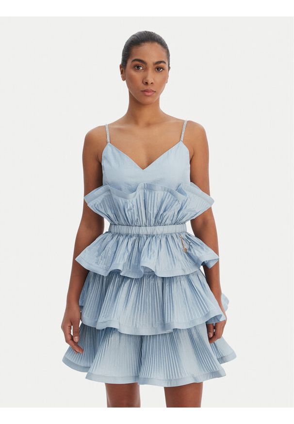 Fracomina Sukienka koktajlowa FQ26SD1007W83101 Niebieski Regular Fit. Kolor: niebieski. Materiał: syntetyk. Styl: wizytowy