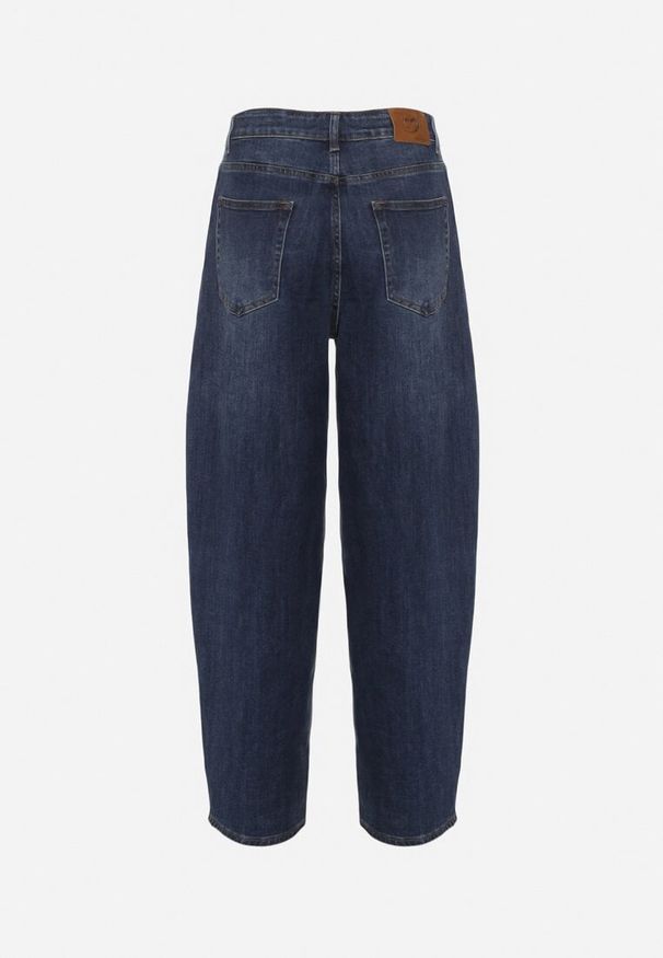 Born2be - Niebieskie Jeansy o Kroju Barrel z Wysokim Stanem Salisana. Okazja: na co dzień. Stan: podwyższony. Kolor: niebieski. Styl: casual, elegancki