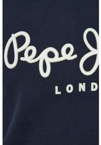 Pepe Jeans Bluza bawełniana George Hoody męska kolor granatowy z kapturem z nadrukiem. Okazja: na co dzień. Typ kołnierza: kaptur. Kolor: niebieski. Materiał: bawełna. Wzór: nadruk. Styl: casual #4