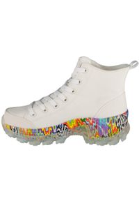 skechers - Buty sportowe Sneakersy damskie, Jen Stark: Hi-Ryze - See-Thru Drip. Kolor: biały. Sport: turystyka piesza