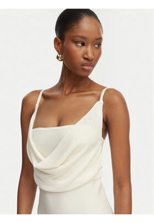 Guess Sukienka codzienna 181217 Biały Classic Fit. Okazja: na co dzień. Kolor: kremowy. Materiał: wiskoza. Typ sukienki: proste. Styl: casual