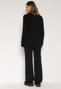 Born2be - Czarny Dzianinowy Komplet z Bawełną i Wełną Długi Sweter i Szerokie Spodnie Reinesa. Kolor: czarny. Materiał: dzianina, bawełna, wełna #3