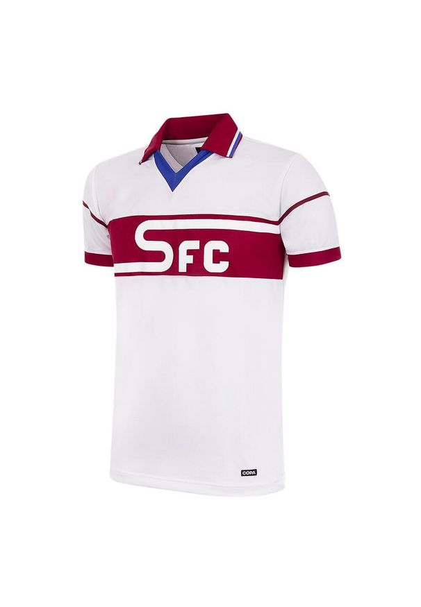 COPA FOOTBALL - Koszulka retro piłkarska dla dorosłych - Servette FC 1979-84 Goście - Biały. Kolor: biały. Sport: piłka nożna