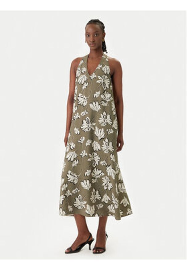 Vero Moda Sukienka letnia Jennifer 10341973 Zielony Regular Fit. Kolor: zielony. Materiał: wiskoza. Sezon: lato