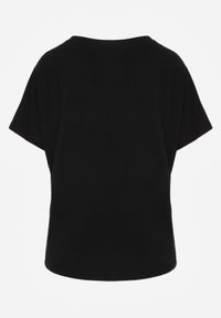 Renee - Czarny T-shirt Basic Oversize z Bawełny Elusis. Okazja: na co dzień. Kolor: czarny. Materiał: bawełna. Styl: casual, elegancki #6