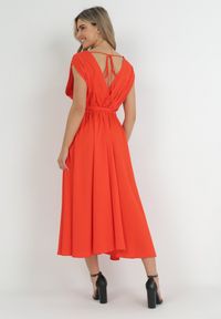 Born2be - Pomarańczowa Sukienka Maxi z Materiałowym Paskiem i Kopertowym Dekoltem Istilla. Okazja: na wesele, na co dzień, na ślub cywilny. Typ kołnierza: dekolt kopertowy. Kolor: pomarańczowy. Materiał: materiał. Typ sukienki: kopertowe. Styl: casual. Długość: maxi #4