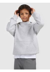 4f - 4F Bluza dresowa nierozpinana z kapturem chłopięca - szara 158 (12-13 lat). Okazja: na co dzień. Typ kołnierza: kaptur. Kolor: szary. Materiał: dresówka. Wzór: ze splotem, gładki. Sezon: lato. Styl: casual, sportowy #2