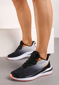 Born2be - Czarno-Szare Buty Sportowe Sneakersy ze Sznurowaniami Risamay. Nosek buta: okrągły. Zapięcie: sznurówki. Kolor: czarny. Materiał: materiał. Obcas: na obcasie. Wysokość obcasa: niski #4