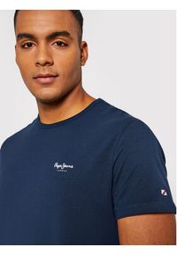 Pepe Jeans T-Shirt Original Basic 3 N PM508212 Granatowy Slim Fit. Kolor: niebieski. Materiał: bawełna