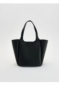 Reserved - Torebka shopper - czarny. Kolor: czarny. Materiał: skórzane