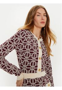 Elisabetta Franchi Sukienka dzianinowa AM-31B-47E2-V440 Bordowy Slim Fit. Kolor: czerwony. Materiał: wiskoza #4