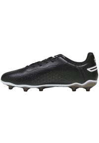 Buty piłkarskie Puma King Match FG/AG Jr 107573 01 czarne. Kolor: czarny. Materiał: mikrofibra, syntetyk, materiał. Szerokość cholewki: normalna. Sport: piłka nożna