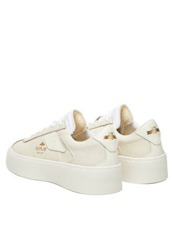Replay - REPLAY Sneakersy Allen GWSE4 .000.C0002L Écru. Materiał: skóra