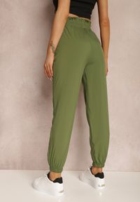 Renee - Zielone Spodnie Asoon. Kolor: zielony. Materiał: materiał, tkanina. Długość: krótkie. Wzór: gładki. Styl: elegancki, sportowy #3