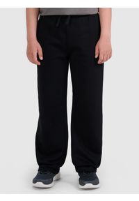4f - 4F Spodnie dresowe chłopięce - czarne 140 (9-10 lat). Okazja: na co dzień. Kolor: czarny. Materiał: dresówka. Wzór: gładki, ze splotem. Sezon: lato. Styl: casual, klasyczny, sportowy #2