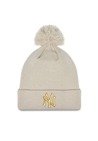 Czapka New Era Wmns Metallic Pom Beanie Nyy 60364284 Szary. Kolor: szary. Materiał: materiał, akryl #1