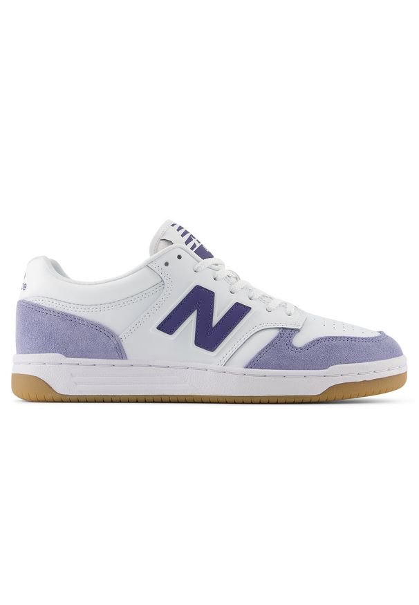 Buty unisex New Balance BB480LXB – białe. Okazja: na co dzień. Kolor: biały. Materiał: dresówka, materiał, syntetyk. Szerokość cholewki: normalna. Sport: turystyka piesza