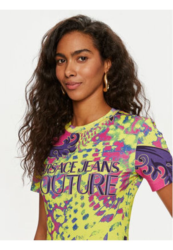 Versace Jeans Couture Sukienka codzienna 76HAO9P9 Żółty Regular Fit. Okazja: na co dzień. Kolor: żółty. Materiał: bawełna. Typ sukienki: proste. Styl: casual