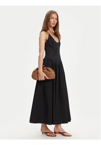 STAUD Sukienka letnia Dena R24S2109PO Czarny Slim Fit. Kolor: czarny. Materiał: bawełna. Sezon: lato #4
