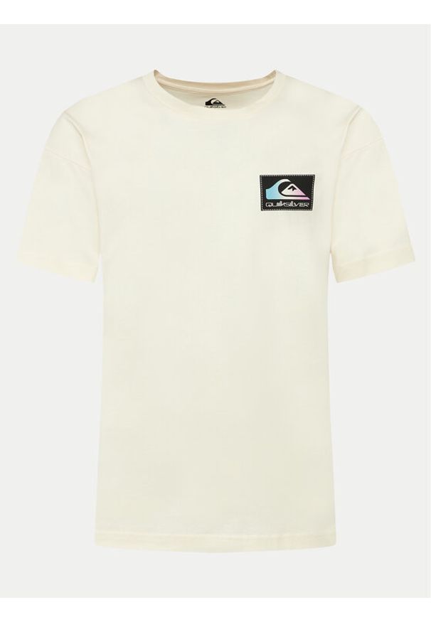 Quiksilver T-Shirt Back Flash EQYZT07605 Écru Regular Fit. Materiał: bawełna