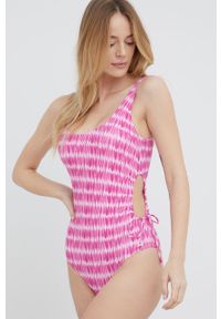 Pepe Jeans jednoczęściowy strój kąpielowy LAILA SWIMSUIT kolor różowy lekko usztywniona miseczka. Kolor: różowy. Materiał: materiał