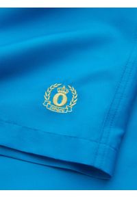 Ombre Clothing - Spodenki męskie kąpielówki z dwukolorowym ściągaczem – niebieskie V6. Okazja: na plażę. Kolor: niebieski. Materiał: poliester, materiał. Wzór: haft, jednolity. Sezon: lato #11