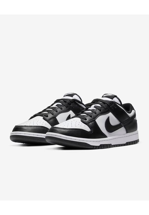 Nike Dunk Low Retro "Panda" Sneakersy męskie. Okazja: na co dzień, do pracy, na uczelnię. Kolor: biały. Materiał: guma, syntetyk, skóra. Szerokość cholewki: normalna. Sezon: lato