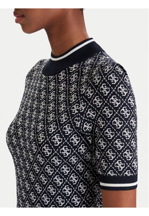 Guess Sukienka dzianinowa W3YK39 Z37K0 Granatowy Regular Fit. Kolor: niebieski. Materiał: wiskoza