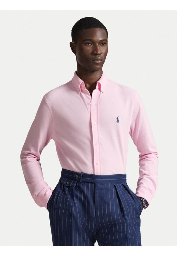 Polo Ralph Lauren Koszula 710654408101 Różowy Slim Fit. Typ kołnierza: polo. Kolor: różowy. Materiał: bawełna