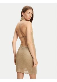 Guess Sukienka dzianinowa W5YK34 Z24F0 Złoty Slim Fit. Kolor: złoty. Materiał: wiskoza #3