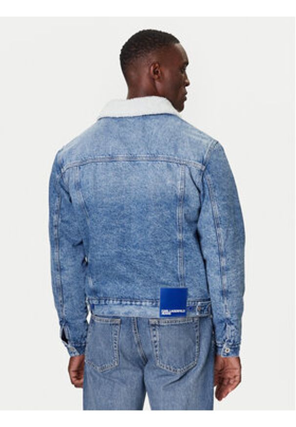 Karl Lagerfeld Jeans Kurtka jeansowa A4M14014 Niebieski Regular Fit. Kolor: niebieski. Materiał: bawełna