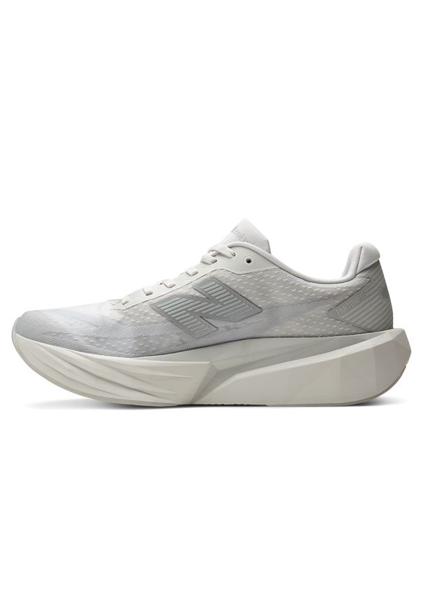 Buty męskie New Balance FuelCell Rebel v5 MFCX3NO – szare. Kolor: szary. Materiał: materiał, syntetyk, guma. Szerokość cholewki: normalna. Wzór: geometria. Sport: fitness, bieganie
