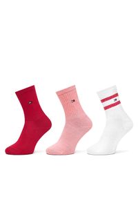 TOMMY HILFIGER - Zestaw 3 par wysokich skarpet dziecięcych Tommy Hilfiger. Kolor: różowy