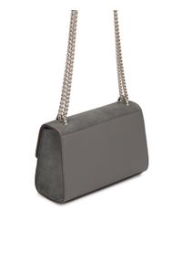 Kazar - Elegancka szara torebka na srebrnym łańcuszku. Kolor: szary. Materiał: zamszowe, skórzane. Styl: elegancki. Rodzaj torebki: na ramię #2
