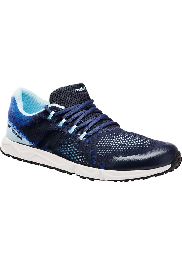 NEWFEEL - Buty do chodu sportowego Newfeel RW 500. Kolor: niebieski. Materiał: kauczuk. Wzór: geometria. Sport: turystyka piesza