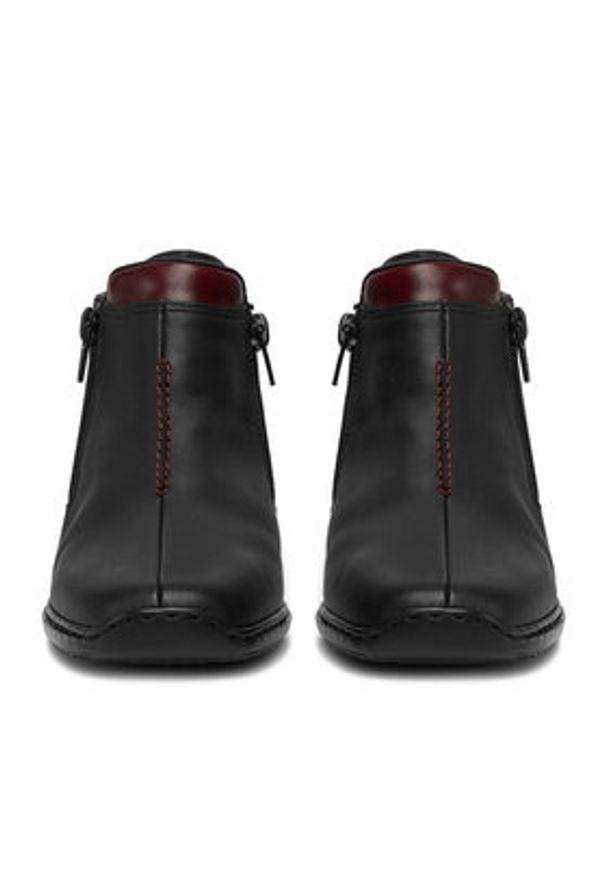 Rieker Botki L3882-00 Czarny. Kolor: czarny. Materiał: skóra