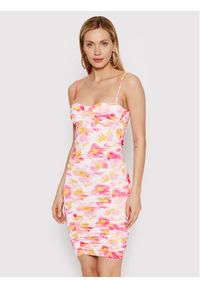 DeeZee Sukienka koktajlowa Sally ILF002 Kolorowy Slim Fit. Kolor: różowy. Materiał: syntetyk. Wzór: kolorowy. Styl: wizytowy