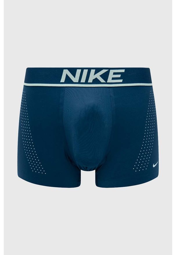 Nike bokserki męskie kolor bordowy. Kolor: niebieski. Materiał: skóra, materiał