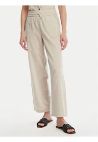 Vero Moda Spodnie materiałowe Caia 10333796 Beżowy Wide Leg. Kolor: beżowy. Materiał: bawełna